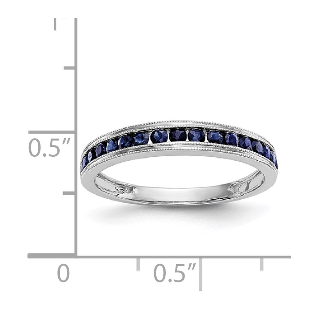 14k White Gold Blue Sapphire Band