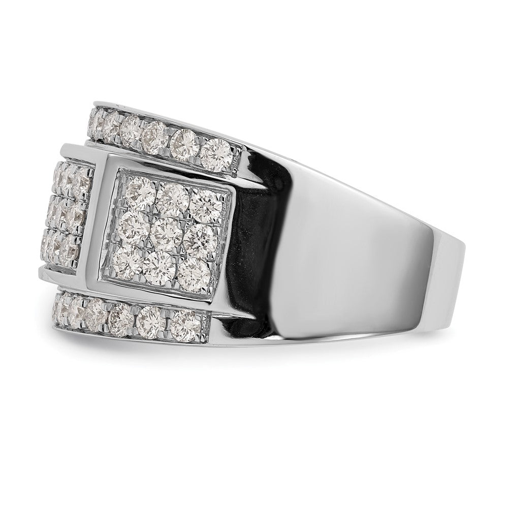 14K White Gold Diamond Men's Band
