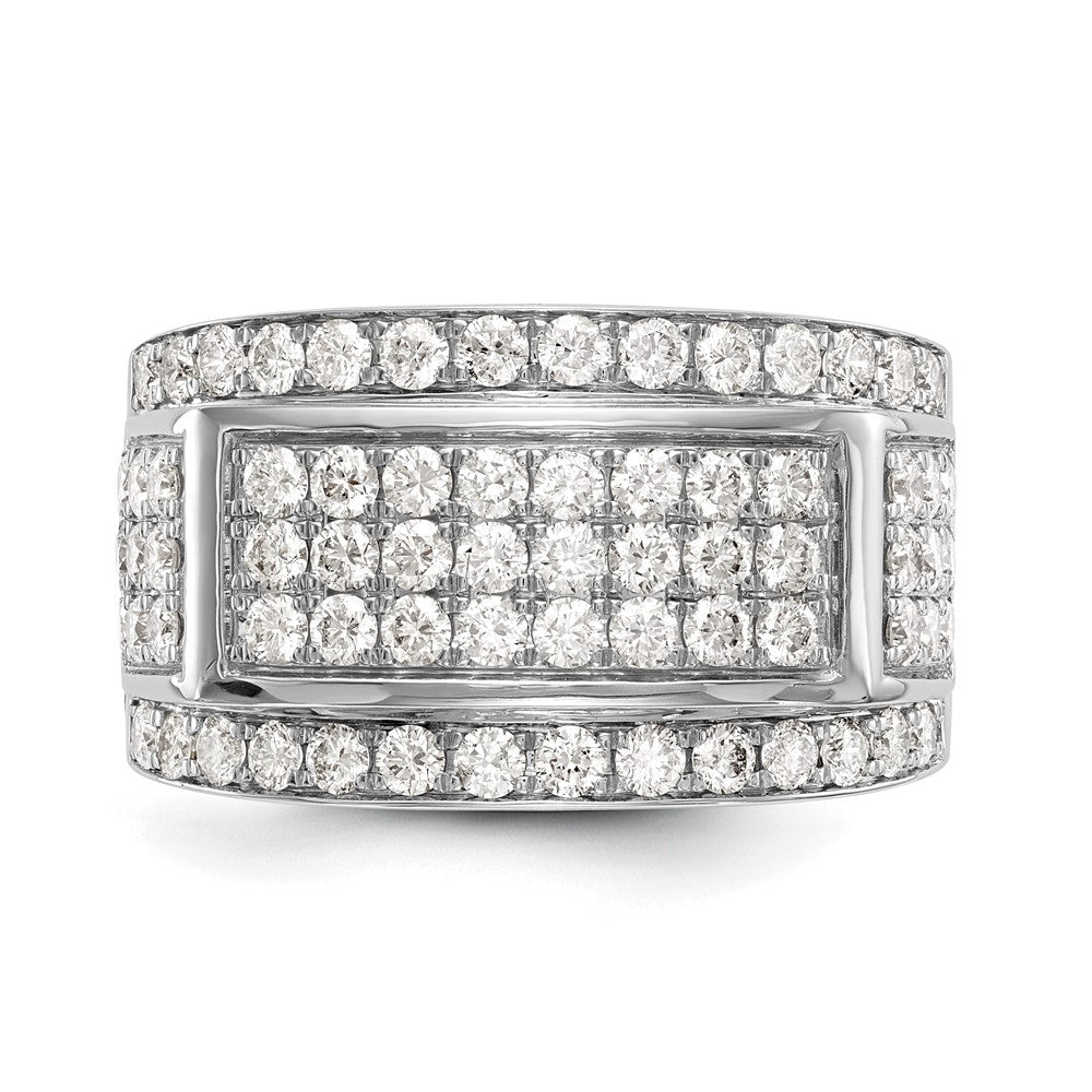 14K White Gold Diamond Men's Band