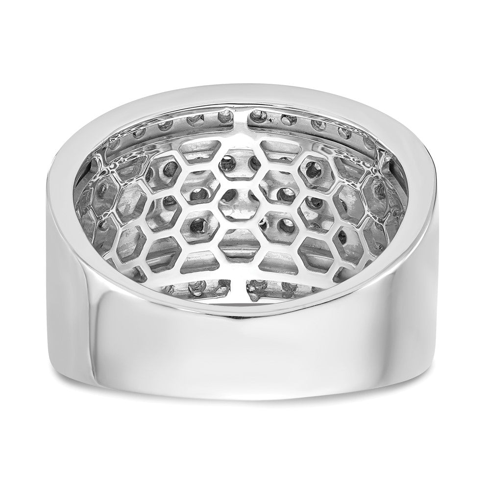 14K White Gold Diamond Men's Band