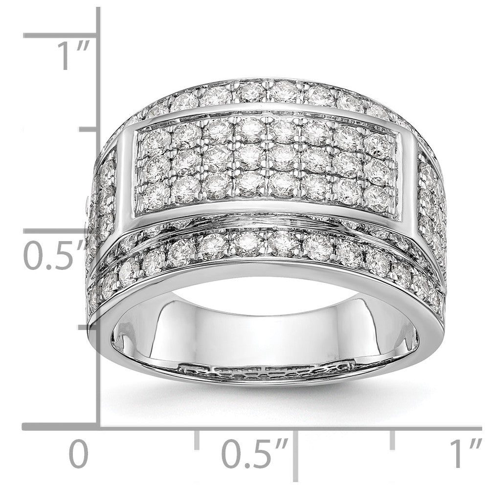 14K White Gold Diamond Men's Band