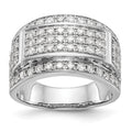14K White Gold Diamond Men's Band