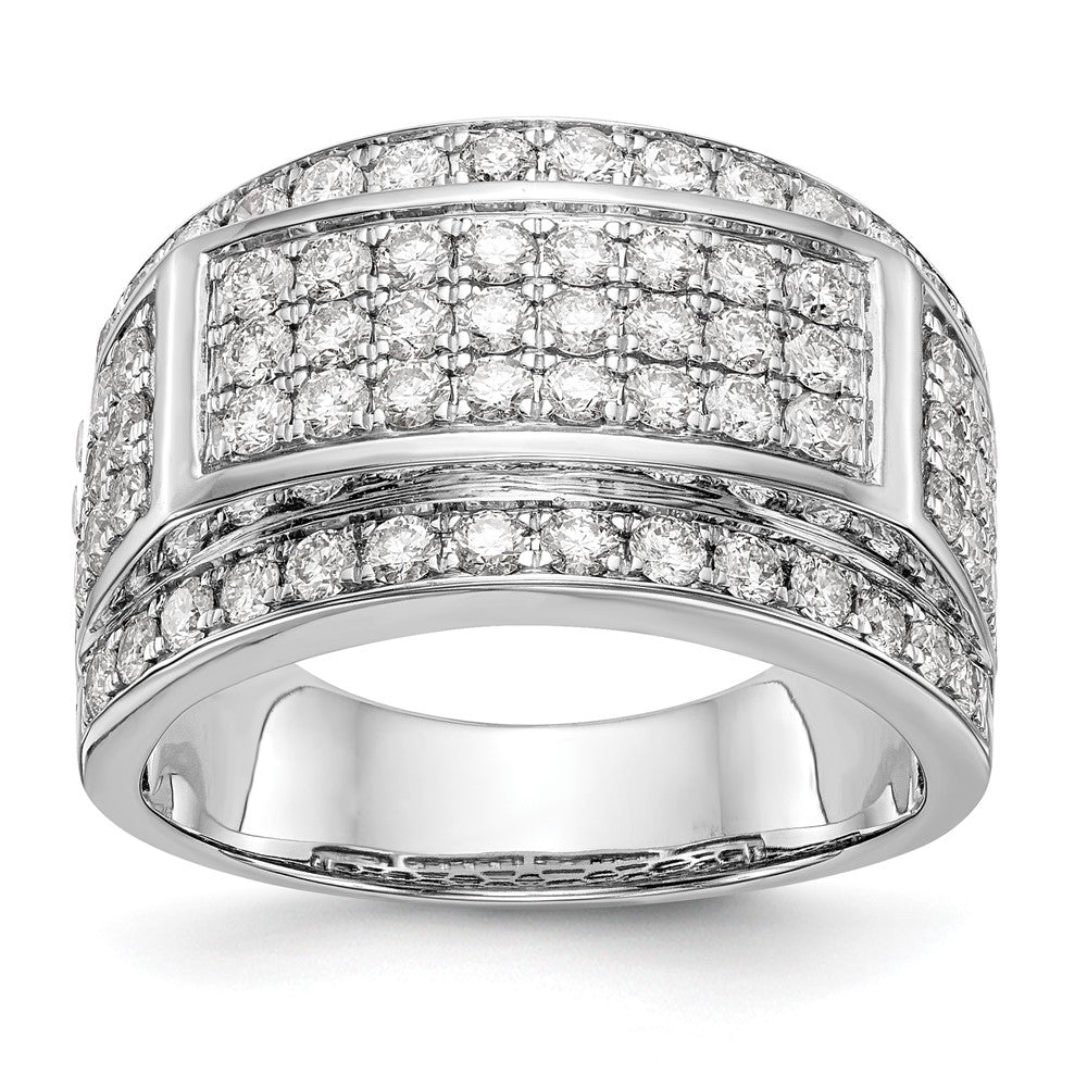 14K White Gold Diamond Men's Band