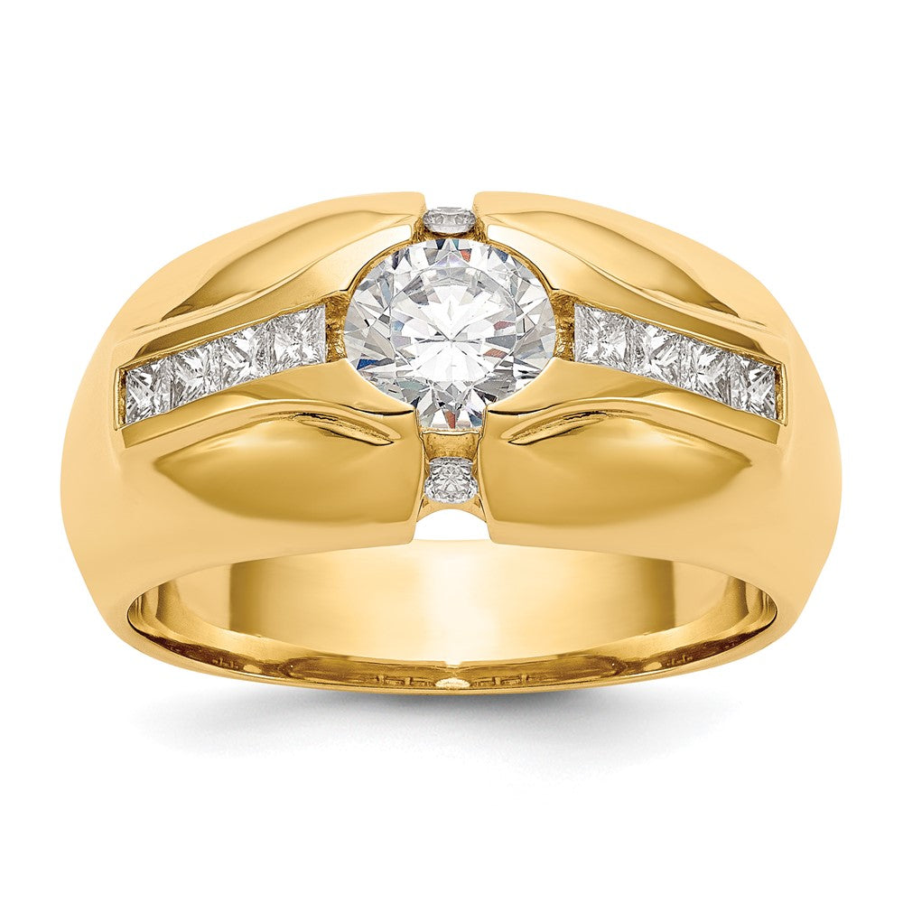 14K Diamond Men's Semi Mount Band