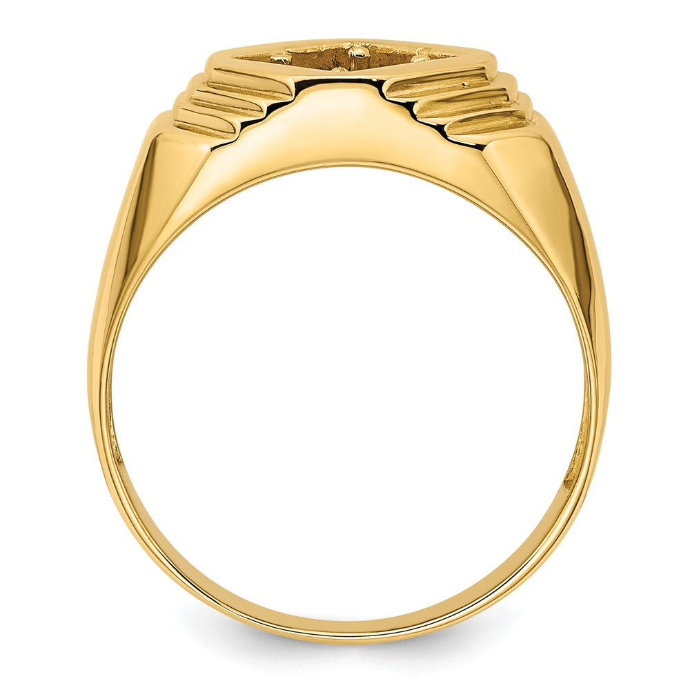 14k 1-Stone Fancy Polished Men's Diamond Ring Mounting