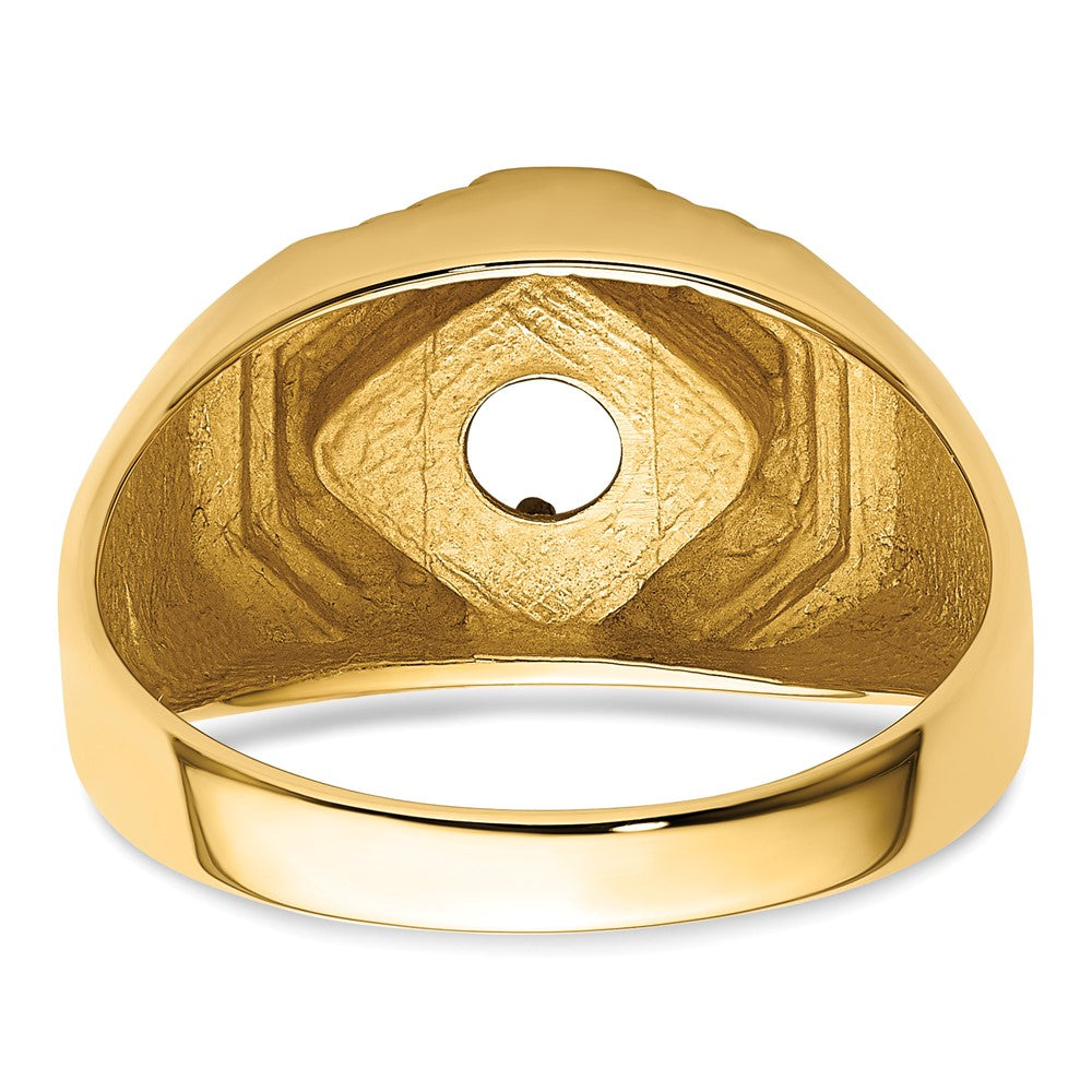 14k 1-Stone Fancy Polished Men's Diamond Ring Mounting