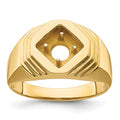 14k 1-Stone Fancy Polished Men's Diamond Ring Mounting