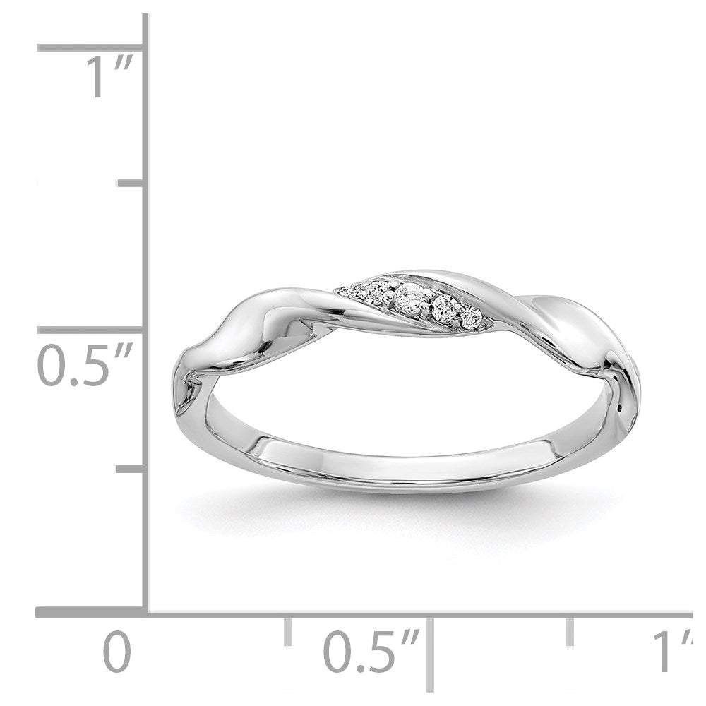 14k White Gold Diamond Fancy Twist Ring