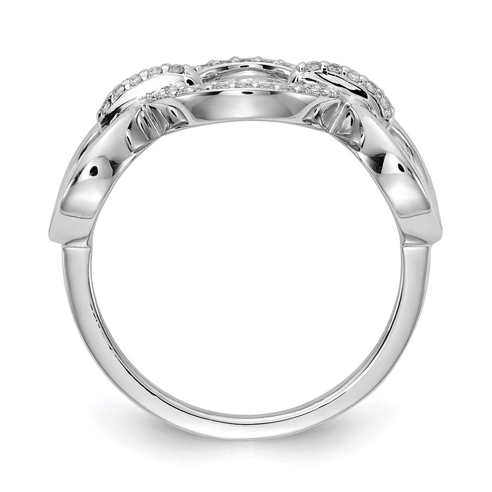 14k White Gold Diamond Fancy Circles Ring