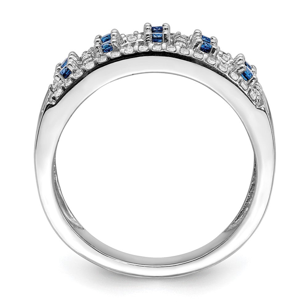 14k White Gold Diamond and Sapphire Fancy Ring