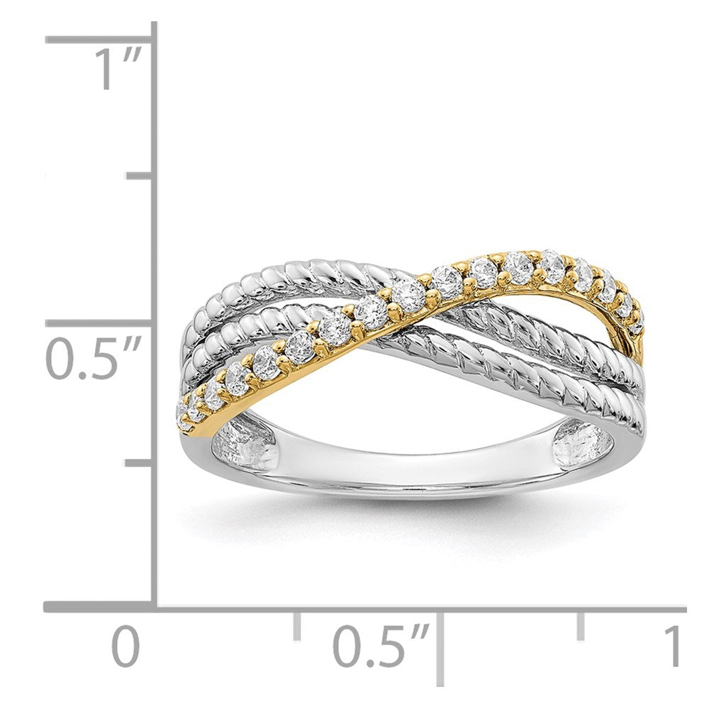 14k Two-tone Diamond Fancy Ring