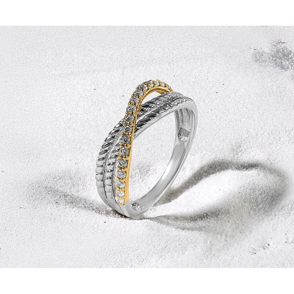 14k Two-tone Diamond Fancy Ring