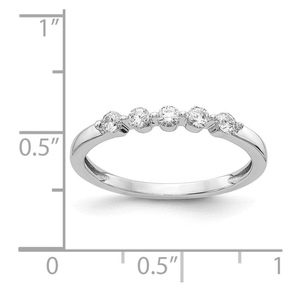 14k White Gold 5-stone Diamond Ring