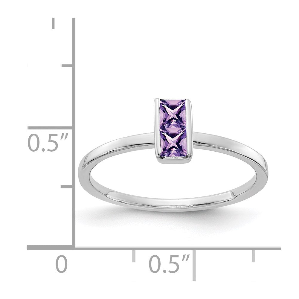 14k White Gold Amethyst Ring