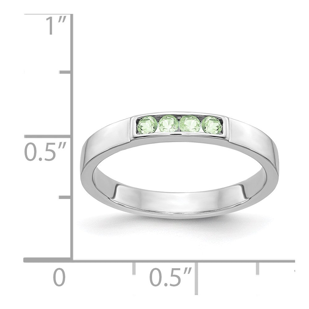 14k White Gold 4-stone Peridot Band