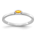 14k White Gold Bezel-set Marquise Citrine Ring