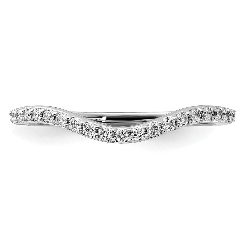 14k White Gold Curved Diamond Ring