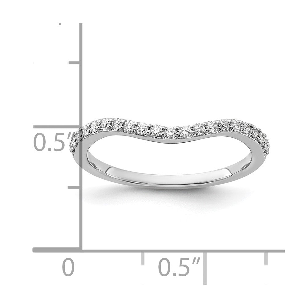 14k White Gold Curved Diamond Ring