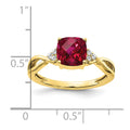 10k Checkerboard Created Ruby and Diamond Ring
