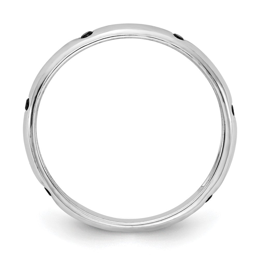 14k White Gold 6-stone Black Diamond Band