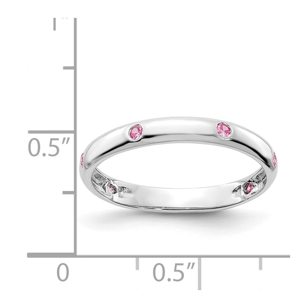 14k White Gold 6-stone Pink Sapphire Band