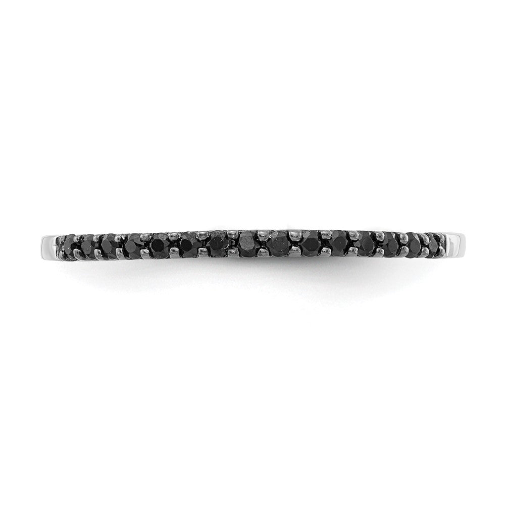 10K White Gold Black Diamond Band