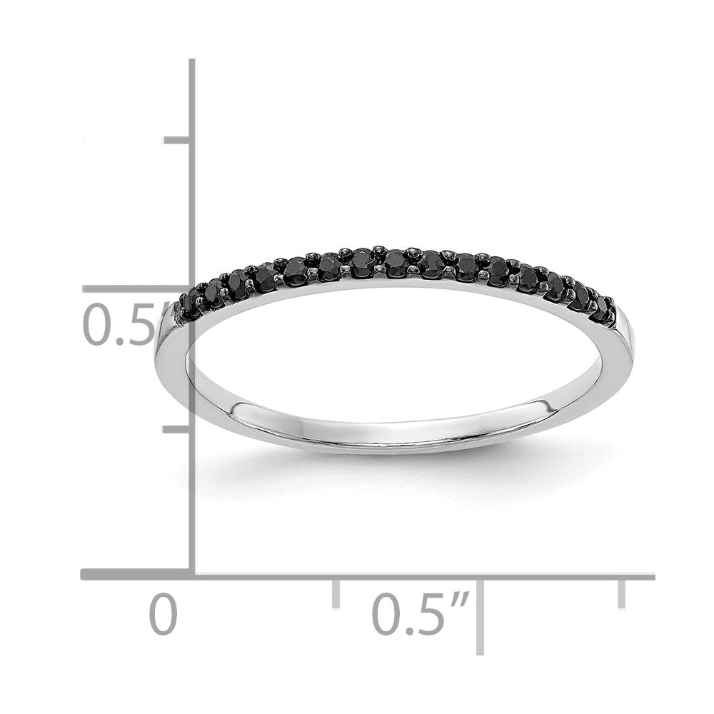 10K White Gold Black Diamond Band