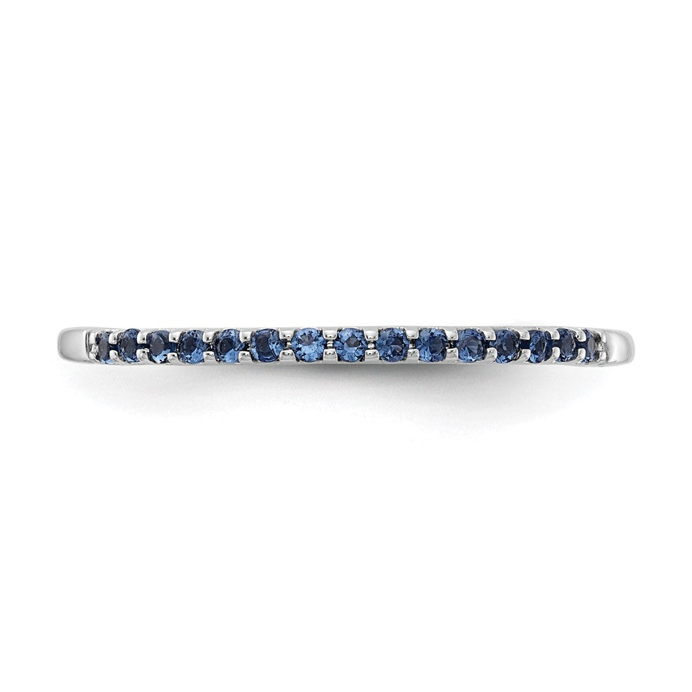 10K White Gold Blue Sapphire Band