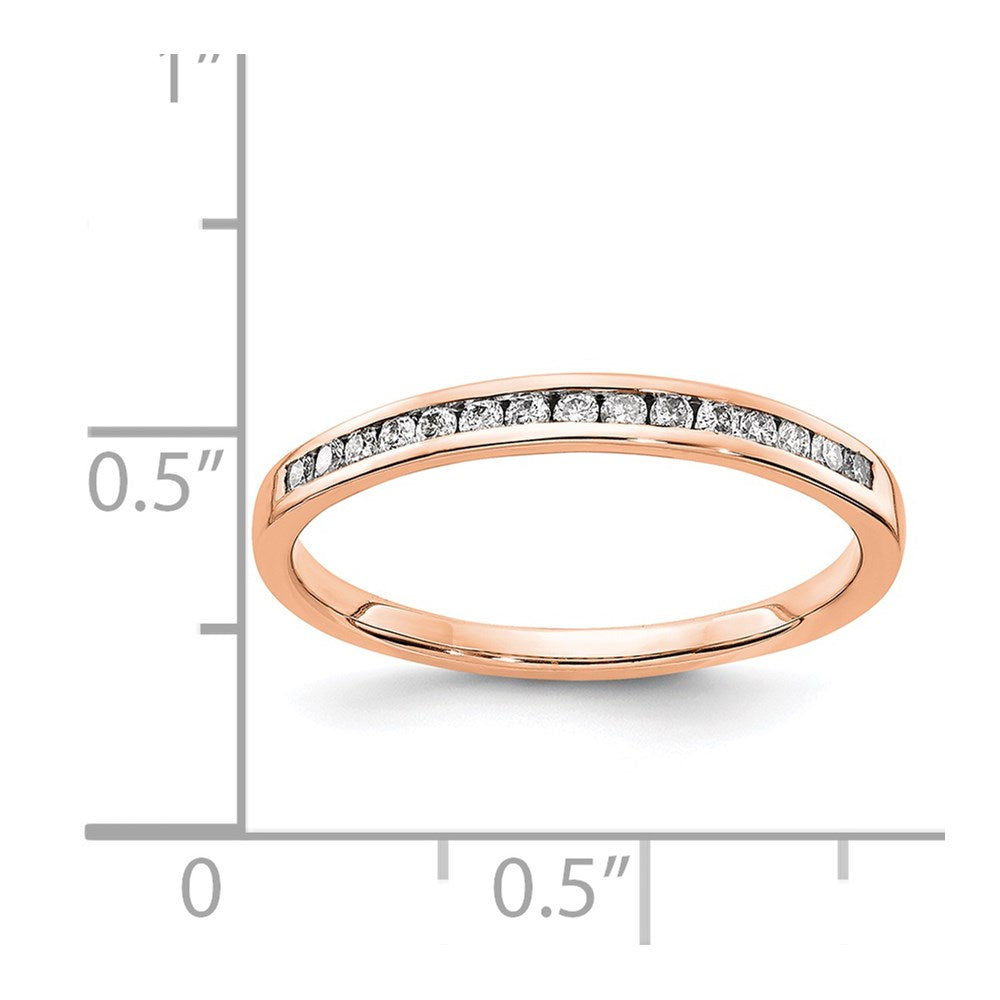 14k Rose Gold Diamond Channel Band