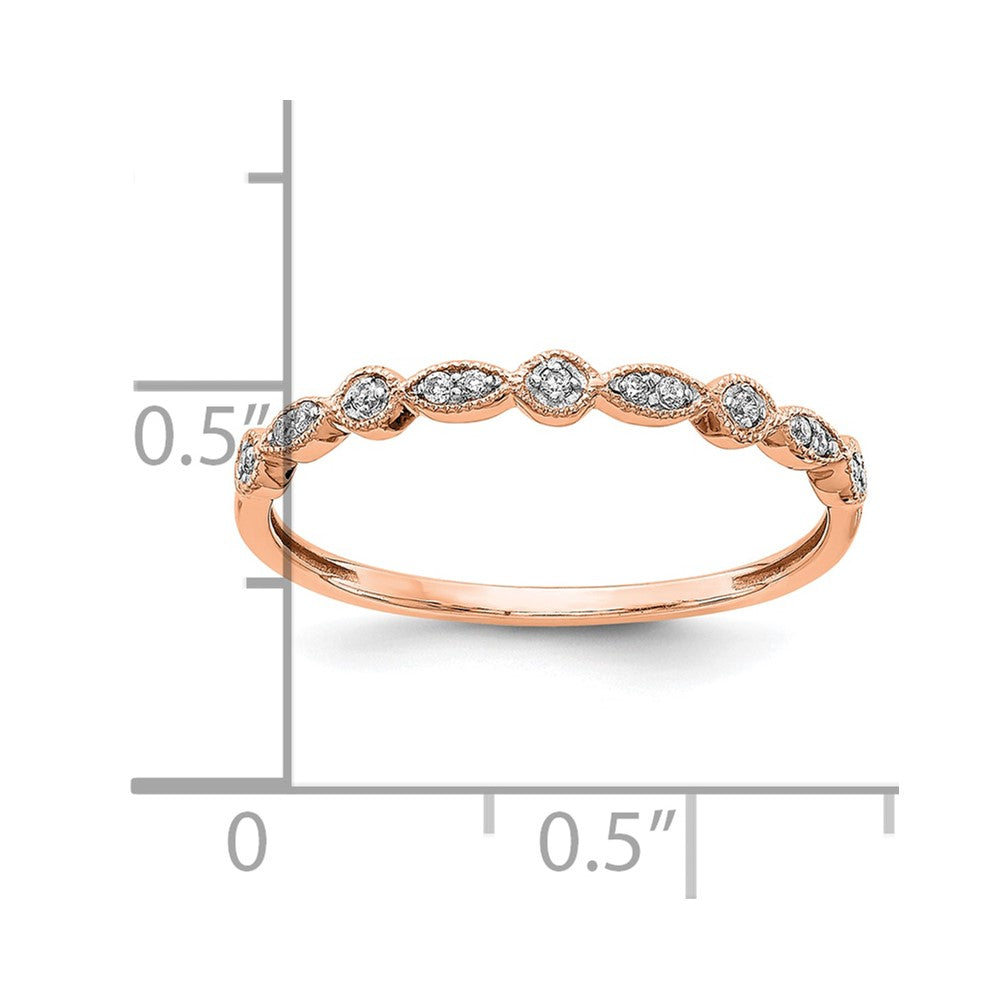 10K Rose Gold Diamond Fancy Band