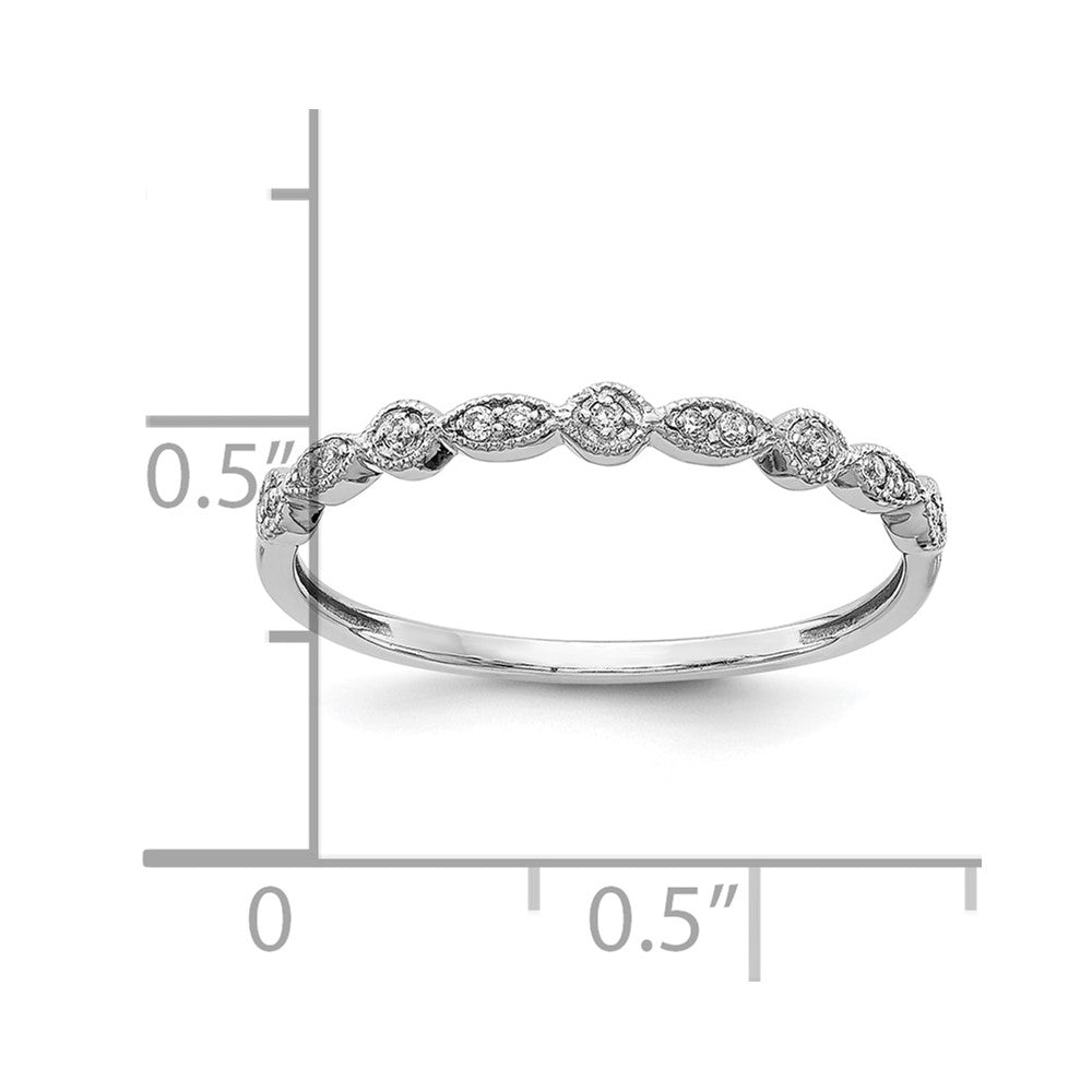10K White Gold Diamond Fancy Band
