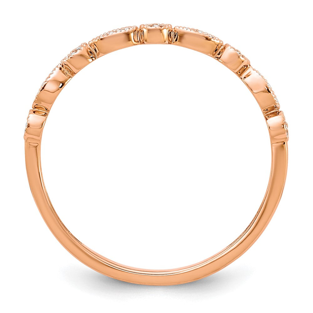 14k Rose Gold Diamond Fancy Band