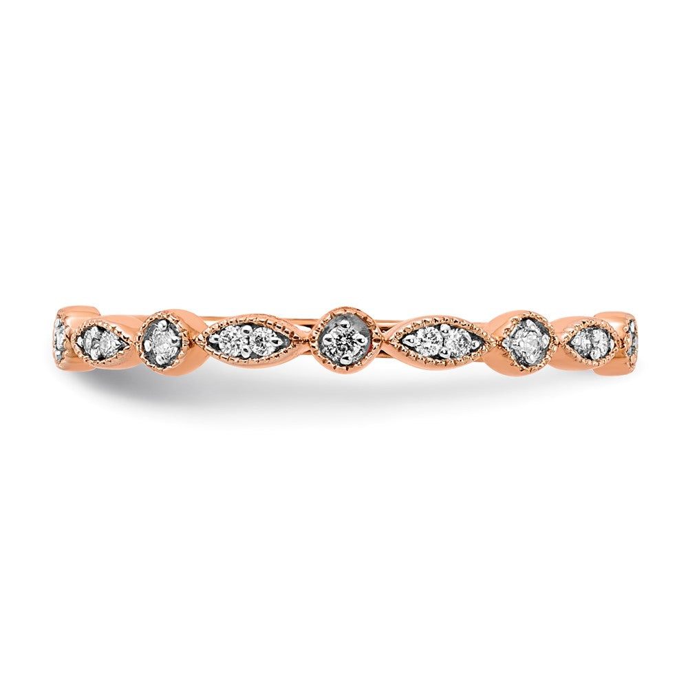 14k Rose Gold Diamond Fancy Band