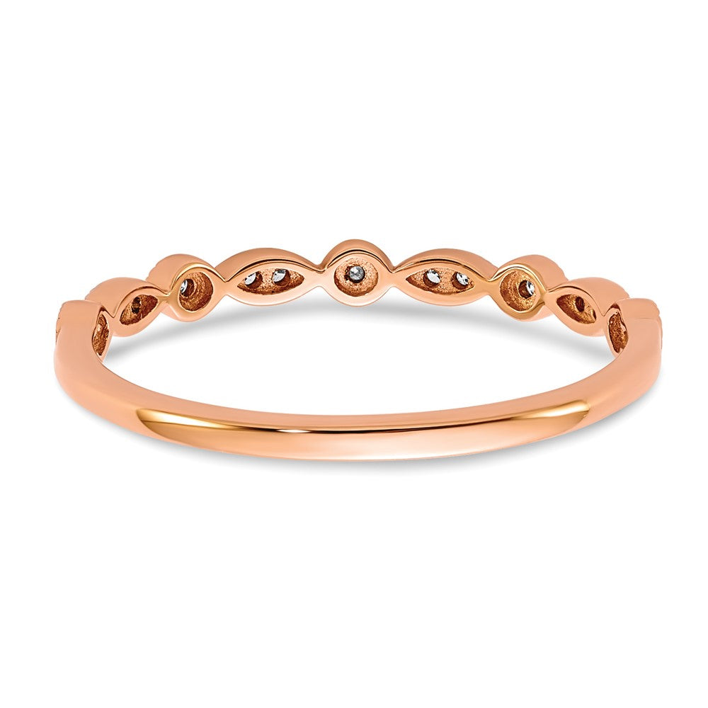 14k Rose Gold Diamond Fancy Band