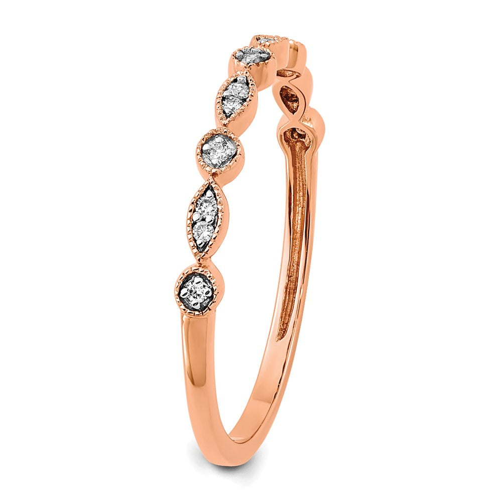 14k Rose Gold Diamond Fancy Band