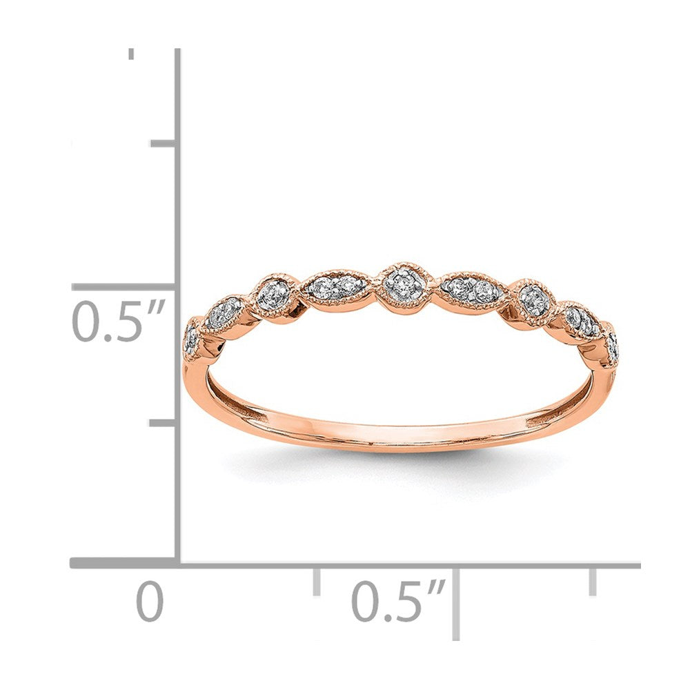 14k Rose Gold Diamond Fancy Band