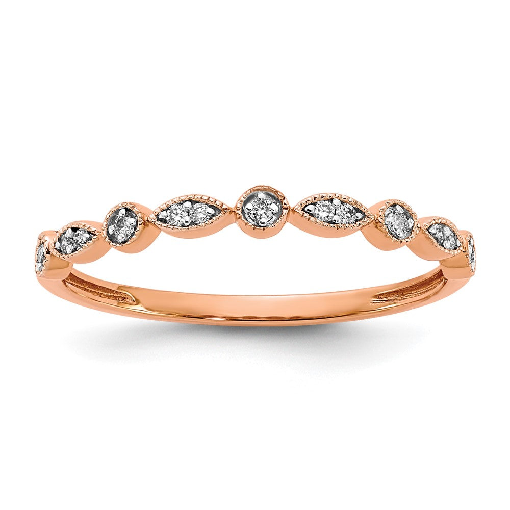 14k Rose Gold Diamond Fancy Band
