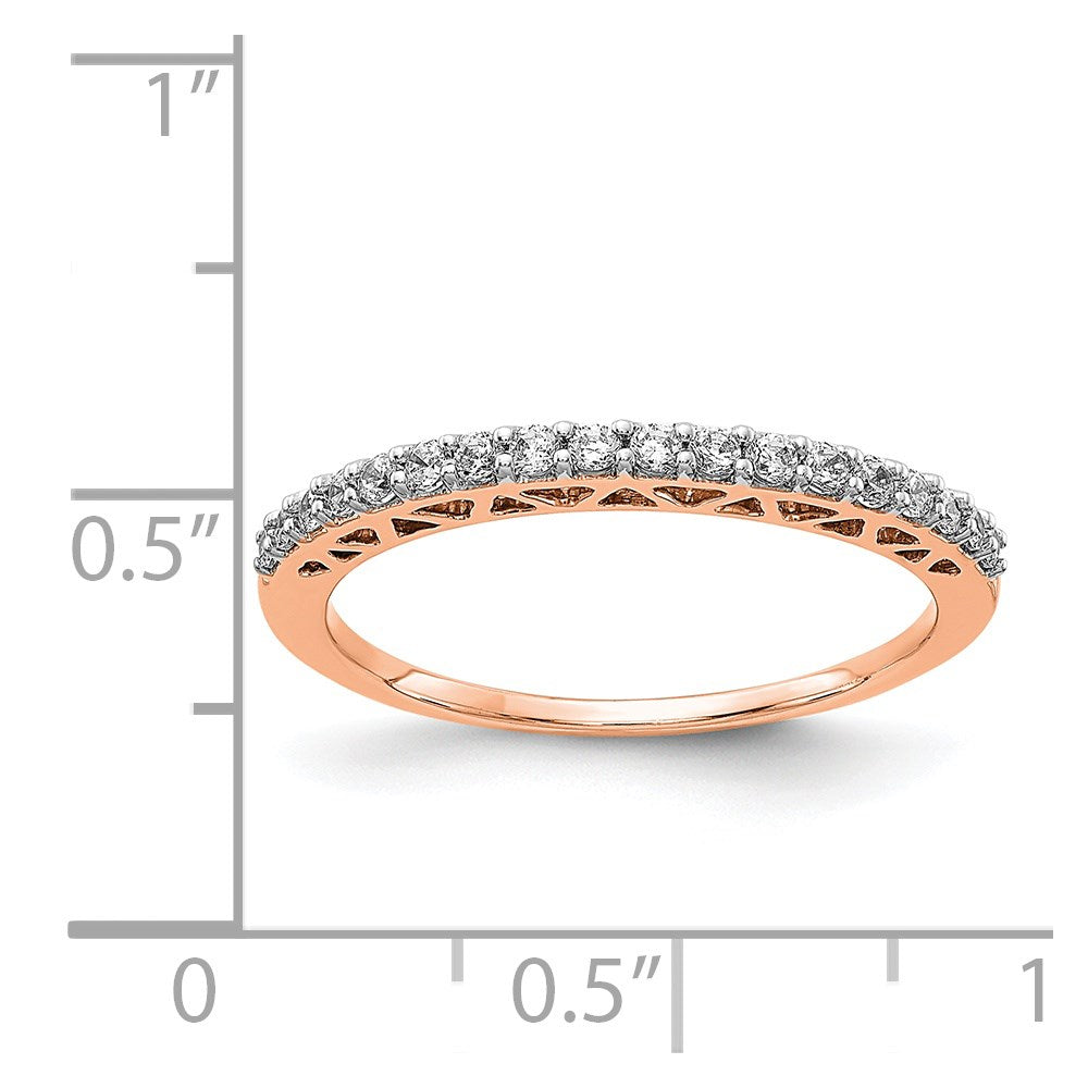14k Rose Gold Polished Diamond Band