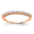 14k Rose Gold Polished Diamond Band
