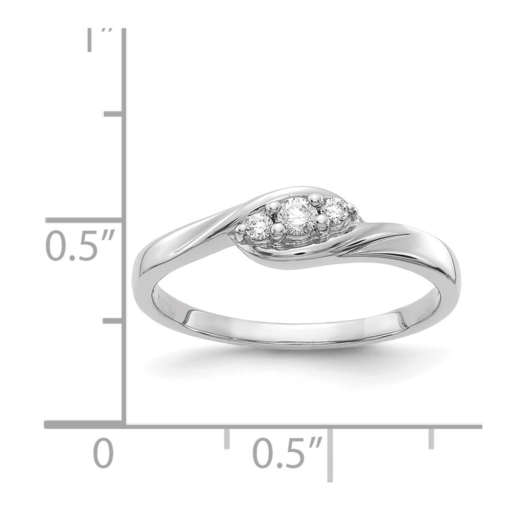 14k White Gold 3-stone Diamond Ring