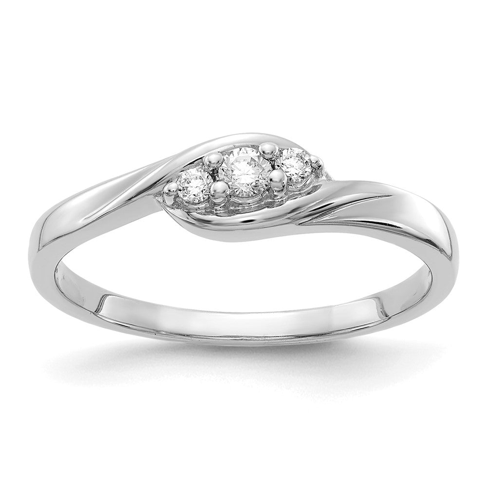 14k White Gold 3-stone Diamond Ring