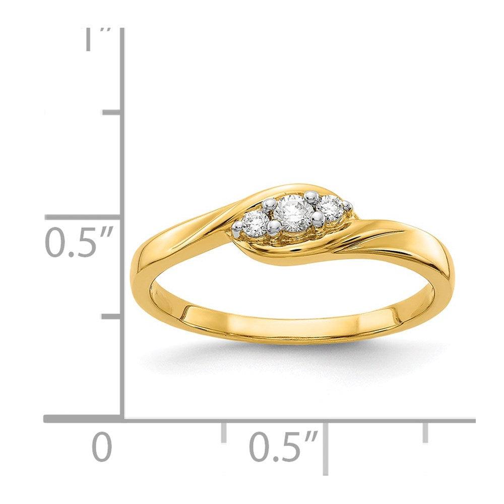 14k Yellow Gold 3-stone Diamond Ring