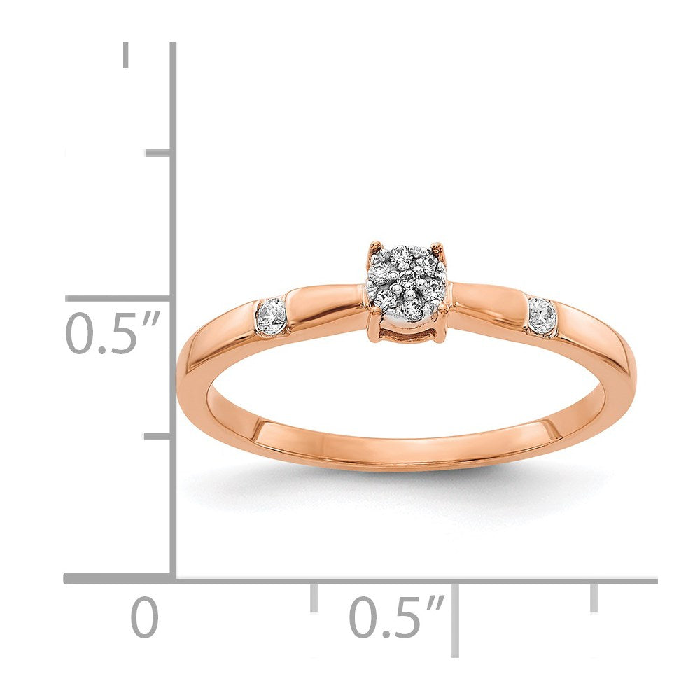 14k Rose Gold Diamond Cluster Ring