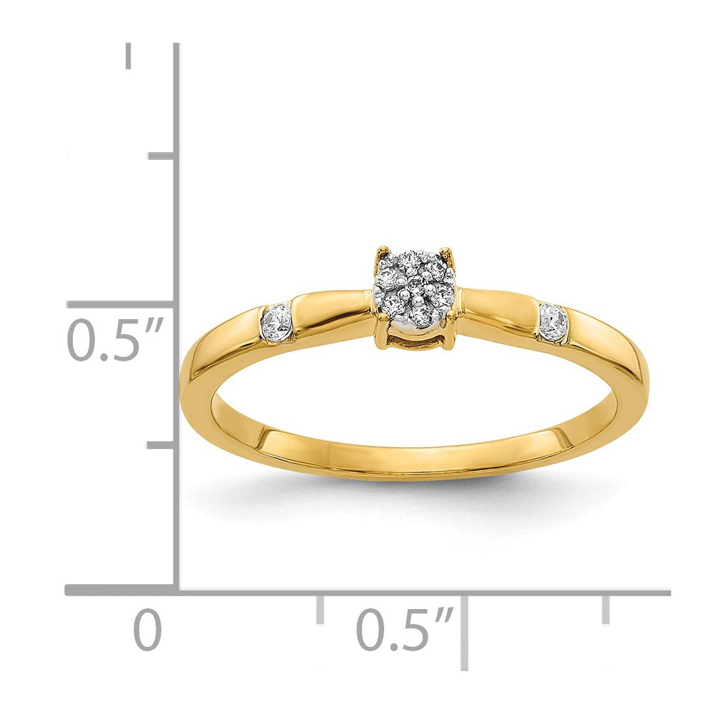 14k Diamond Cluster Ring