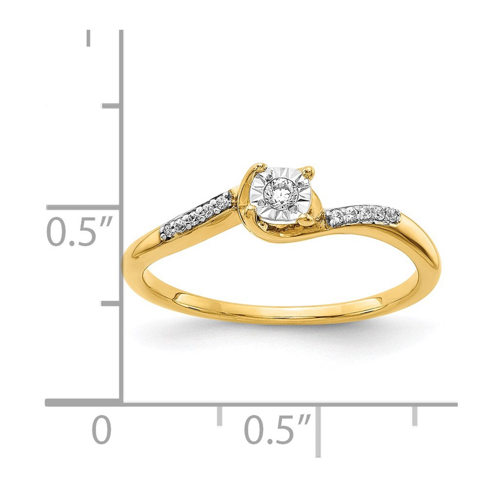 14k Diamond Bypass Ring