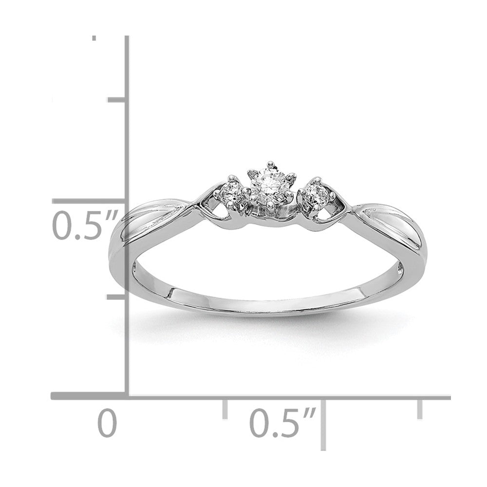 10k White Gold 3-stone Diamond Ring