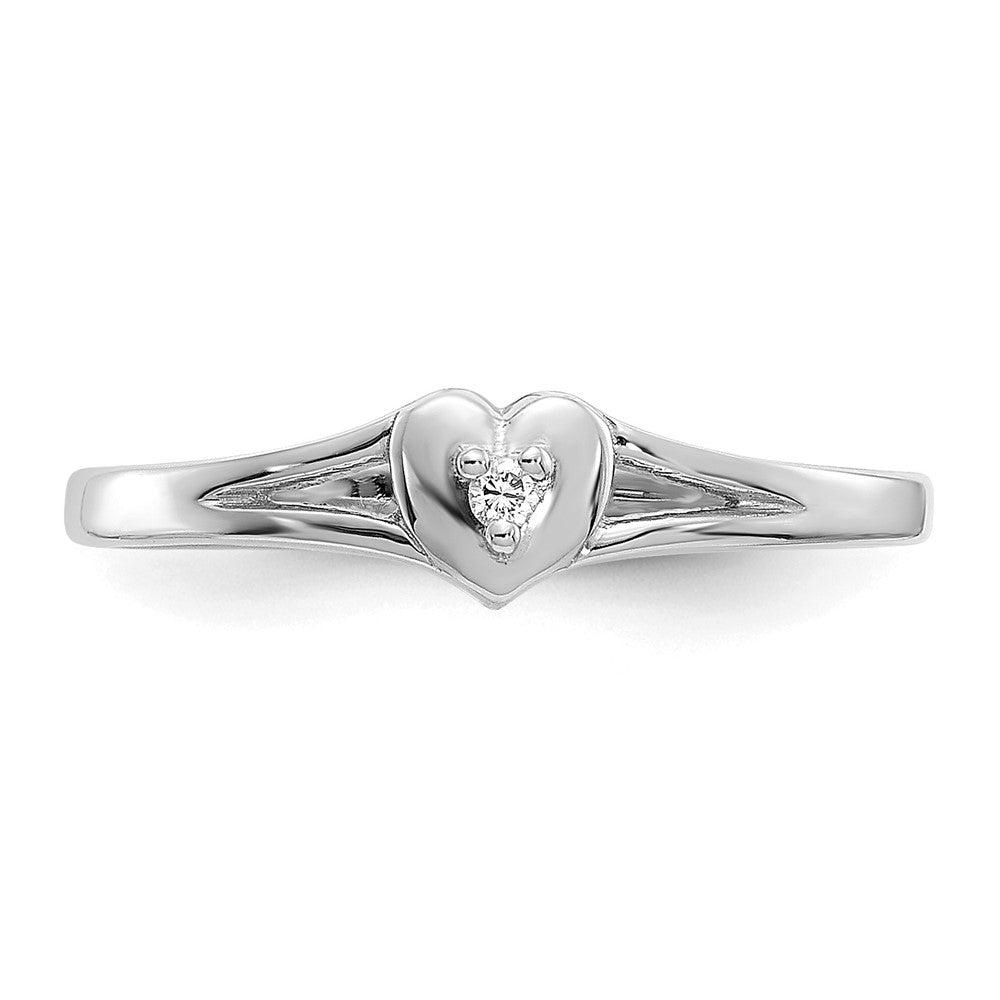 10K White Gold .01ct Diamond Heart Toe Ring