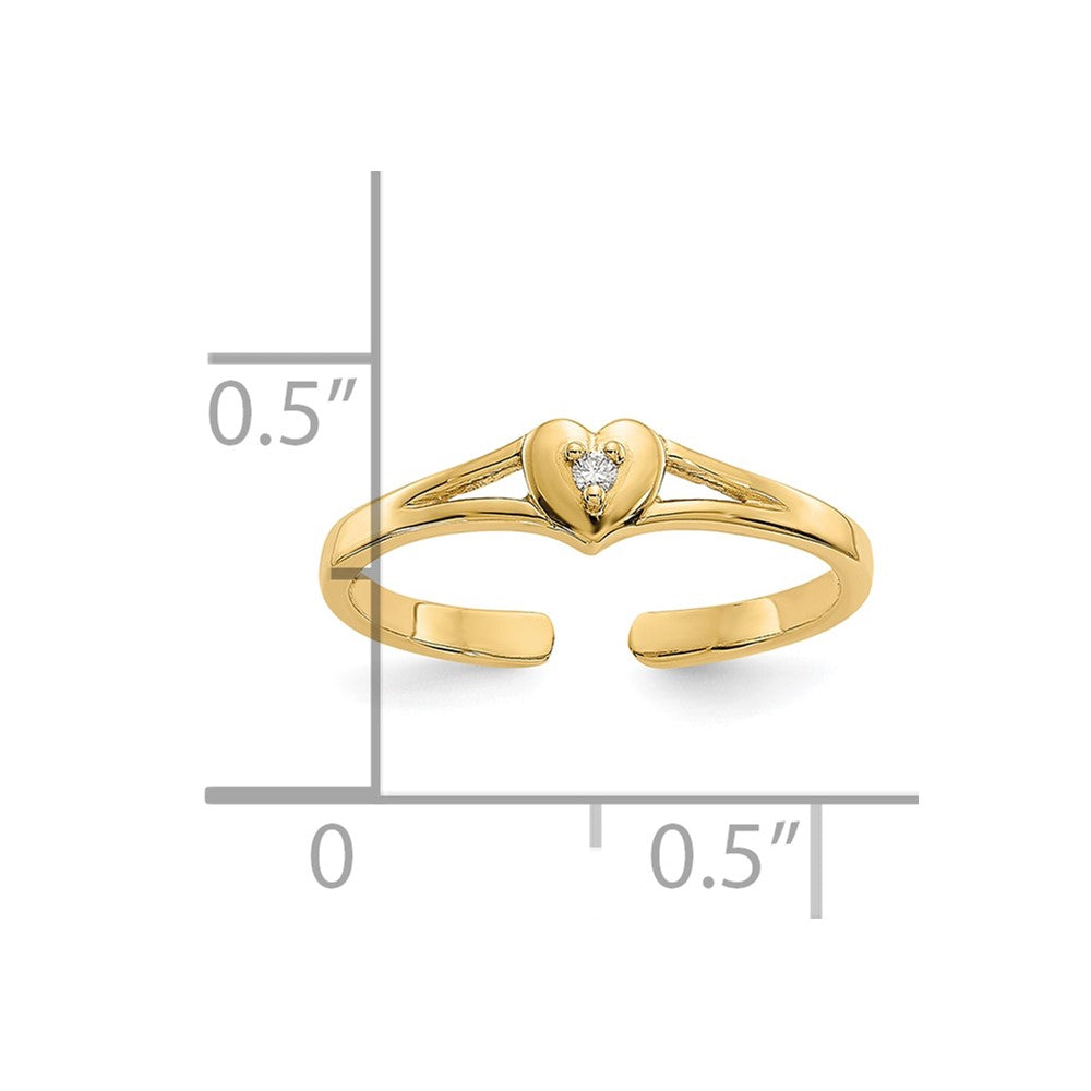 10K .01ct Diamond Heart Toe Ring