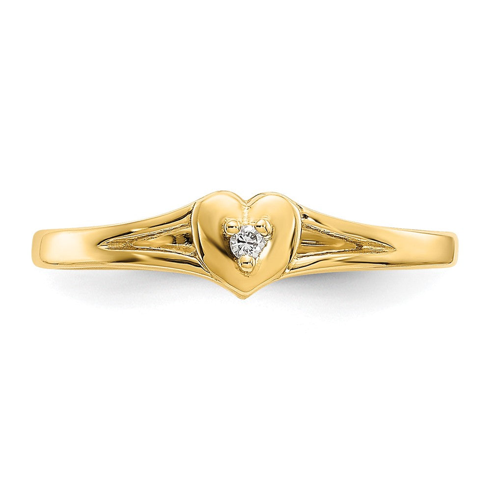 14k White Gold .01ct Diamond Heart Toe Ring