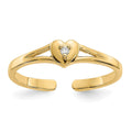 14k .01ct Diamond Heart Toe Ring